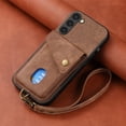 thumbnail image 2 of Nalacover for Samsung S22, Slim Case Wallet with Credit Card Holder, Back Flip Premium Leather Magnetic Clasp Kickstand Wirst Hand Strap Shockproof Cover for Samsung Galaxy S22, Brown, 2 of 7