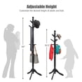 thumbnail image 3 of Spaco Entryway Height Adjustable Coat Stand with 9 Hooks-Black, Free Standing Coat Tree, Coat Racks for Bedroom and Hallway, 3 of 7