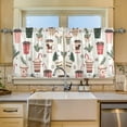 thumbnail image 2 of Yayeee Kitchen Curtains Tier Set of 2 Light Filtering 57"x24" Over Sink Window Panels, Christmas Cups, 2 of 7