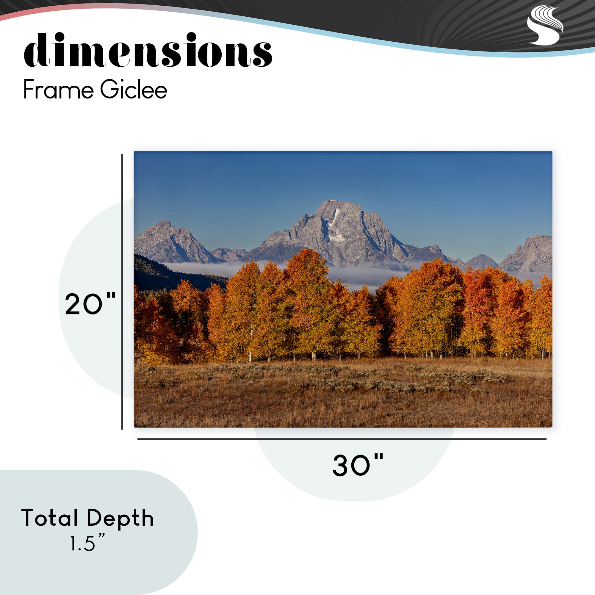 Autumn Tree Line With Mountain Canvas Wall Art, design by Shelley Carlisle