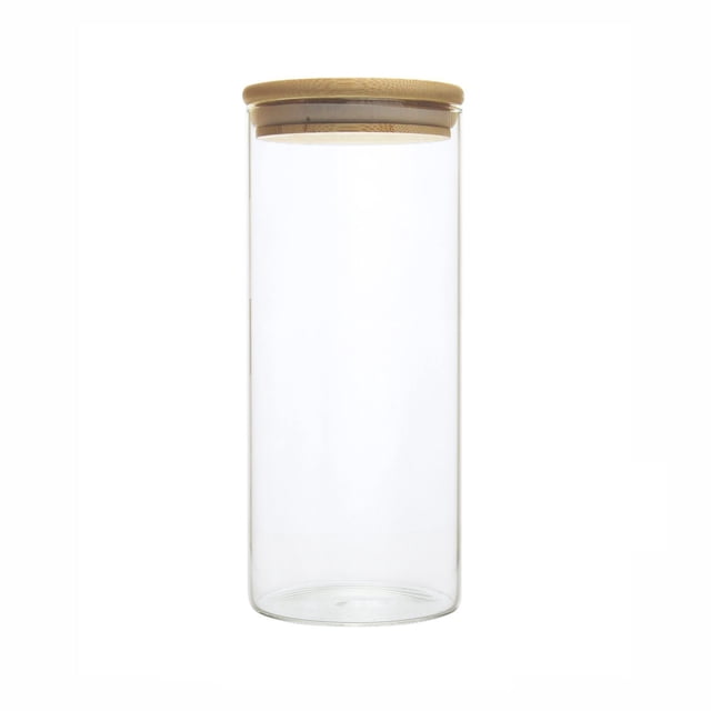 12 pz Frascos Especieros de Vidrio Con Tapa De Bamboo 750 ml Organiseiton Organiza tu Espacio