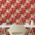 thumbnail image 2 of Ambesonne Floral Peel & Stick Wallpaper for Home, Watercolor Red Gerberas Art, 13"x72", Dark Coral and Olive Green, 2 of 5