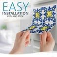 thumbnail image 6 of Mi Alma Abstract Blue Yellow Tile Stickers - Removable Vinyl 4x4, 24 pcs, 6 of 9