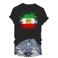 thumbnail image 6 of felwors Women's Iran Lion and Sun Watercolor, Vintage Persian Heritage Flag V-Neck T-Shirt (Black, XL), 6 of 6