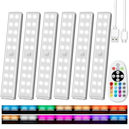 

Under Cabinet Lighting Wireless with Remote 48 LED Rechargeable Under Cabinet Lights Kitchen Count