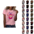 thumbnail image 1 of T-shirts de la Saint-Valentin pour Femmes 2026 Mode Manches Courtes Col Rond Cœur Graphique, 1 of 4