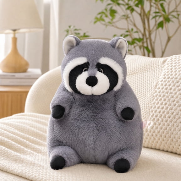 Elainilye Raccoon Plush Pillow Cute Soft Stuffed Animal Toy Raccoon Shaped Plushie for Kids Adults Home Sofa Bedroom Decoration Cuddle Gift