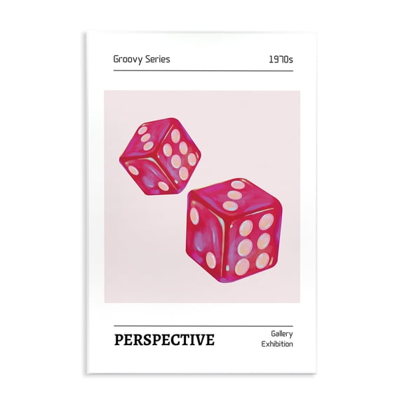 Stupell Industries Pink Dice Pair Fashion Painting Unframed Art Print Wall Art, 10 x 15