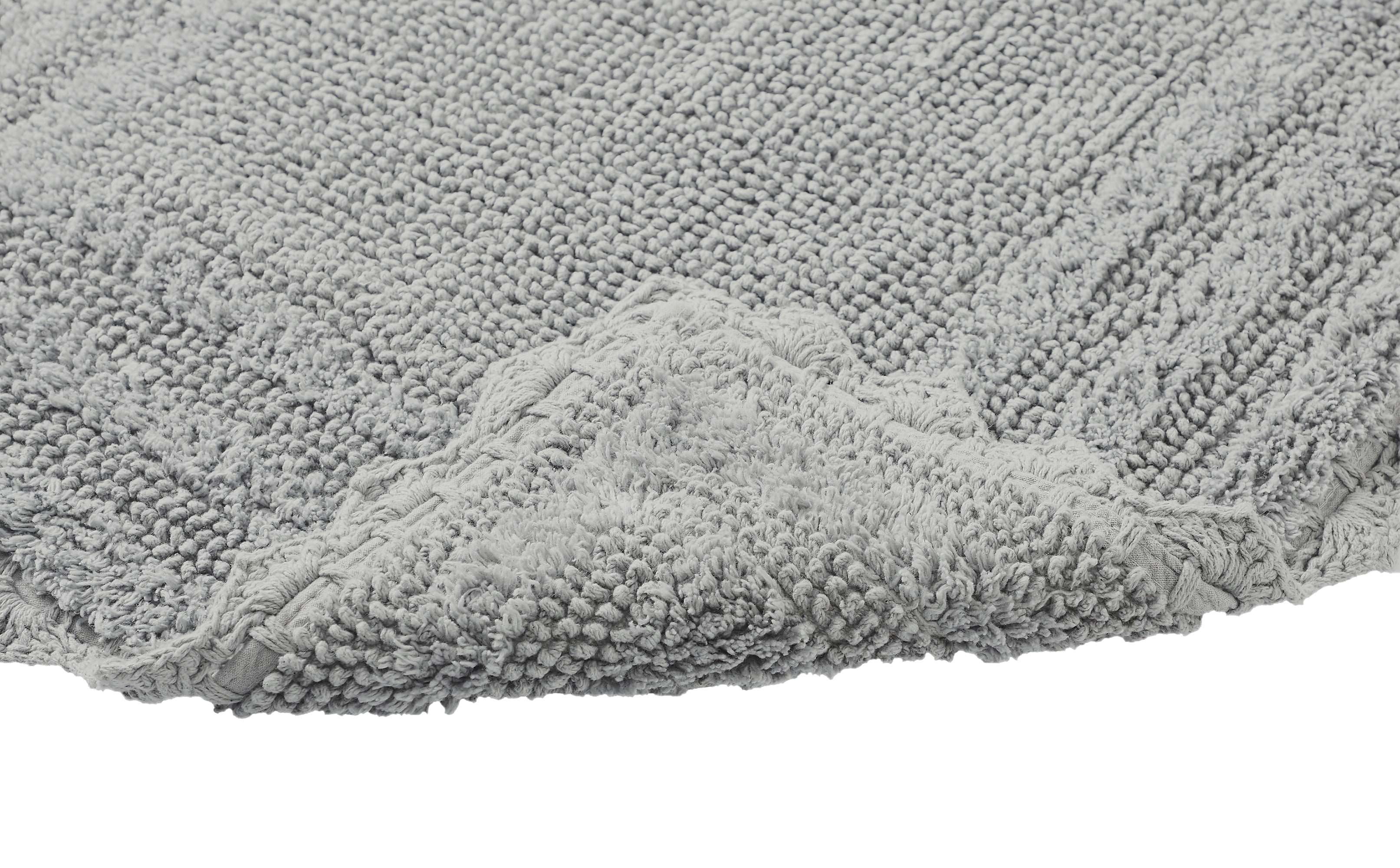 Better Trends 2 Piece Bathroom Rugs Set 100% Cotton, Soft Tufted Bath Mat, Water Absorbent & Reversible Bath Rug (Gray) Lilly Crochet Collection