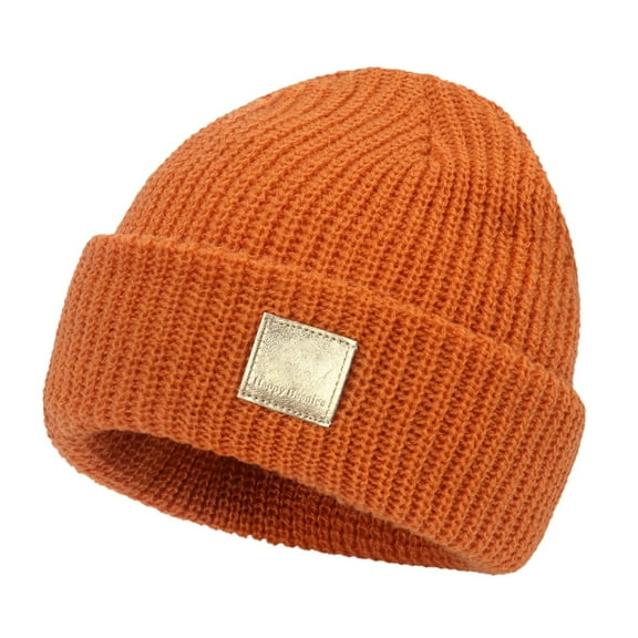 AKEGAMN Warm Soft Baby Knit Beanie Hat for Boys and Girls, Orange One Size