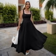 thumbnail image 3 of Women's Square Neck A-Line Maxi Dress Sleeveless Elegant Flowy Summer Graduation Dress, 3 of 8