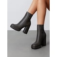 thumbnail image 3 of Women's Ankle Boots, Platform Chunky High Heel, Retro Square Toe, Side Zipper - Perfect for Parties & Dates - Fashionable 2026, 3 of 7