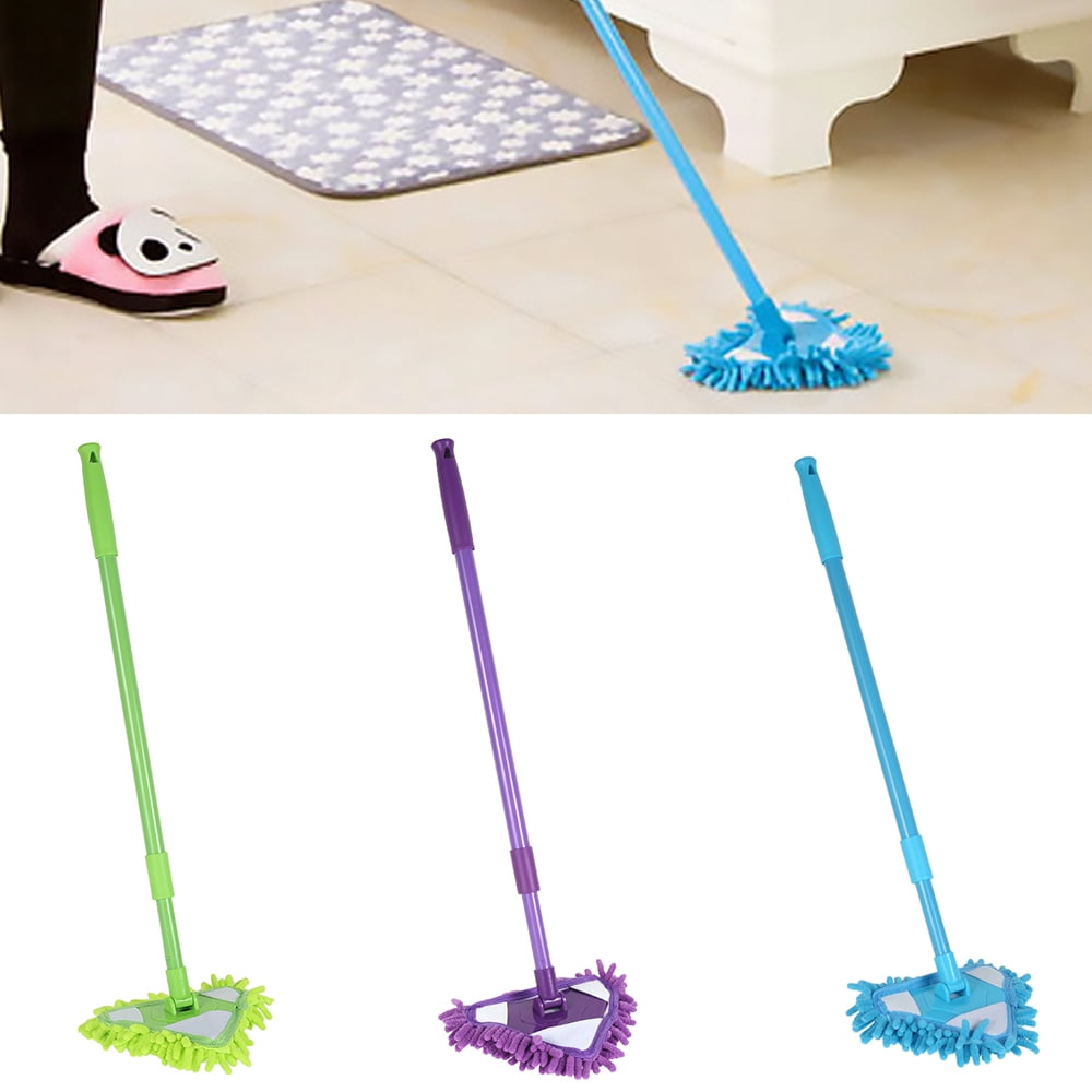Telescopic Mop Microfibre Mop Tile Glass Cleaning Wand Triangle Bathroom Shower 