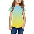 thumbnail image 2 of Plebaso Baby Boys Girls Short-sleeved T-Shirt Gradient Color Round Neck Tees Top Baby Summer Clothes, 2 of 3