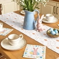 thumbnail image 5 of Easter Eggs Table Runner 108 Inches Long for Kitchen Dining, Cute Bunny Rabbits Cartoon Orange Dresser Scarf Farmhouse, Dining Table Decorations for Wedding/Parties, 13 x 108 In, 5 of 8