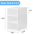 thumbnail image 3 of DSstyles Shoe Boxes Clear Plastic Stackable, 3 Pack Shoe Storage, 13.78” x 9.84” x 5.9” Shoe Organizer for Closets, Easy to Assemble, Sturdy, Front Opening, Clear Shoe Containers, 3 of 7