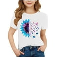 thumbnail image 2 of Spazoro Toddler Girls T-shirts, Crewneck Summer Casual Graphic Short Sleeve Tops Tee White Size 12-13T, 2 of 4