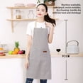 thumbnail image 3 of Monstrate Delantal de cocina, delantales de cocina a rayas suaves, tela de cintura ligera, regalo para hornear, limpieza, lavado, restaurante, panadería Cocina y Comedor Raya gris Monstrate HA080275-03, 3 of 6