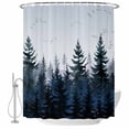 thumbnail image 2 of Forest Waterproof Fabric Shower Curtain,Dark Blue Fall Bird Vintage Farmhouse Tree Waterproof Fabric Shower Curtain for Bathroom Curtains Bathtubs Hotel Shower Curtains with 12 Hooks Stall 48x72in, 2 of 8