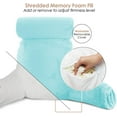 thumbnail image 4 of Nestl Reading Pillow, Extra Large Bed Rest Pillow with Arms – Premium Shredded Memory Foam TV Pillow, Detachable Neck Roll & Lumbar Support Pillow - Light Baby Blue, 4 of 7