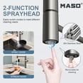 thumbnail image 5 of MASO Pull-Out Kitchen Faucet with 360° Swivel Modern Black Rubber Neck, Single Handle Single Hole Sink Faucet, 304 Stainless Steel, 2 Spray Modes, Brushed Gray, 5 of 10