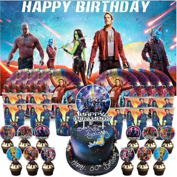 Guardians of the Galaxy Birthday Cups Party Supplies Decor Backdrop Plates Fans Decorations Banner