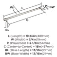 thumbnail image 6 of Amerock Faircrest 18 inch (457mm) Center-to-Center Polished Nickel Appliance Pull, 6 of 7