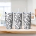 thumbnail image 2 of Bohemian 20oz Tumbler with Lids & Straws, Stainless Steel Double Wall Vacuum Insulated Travel Mug, Leakproof Coffee Cup, 2 of 5