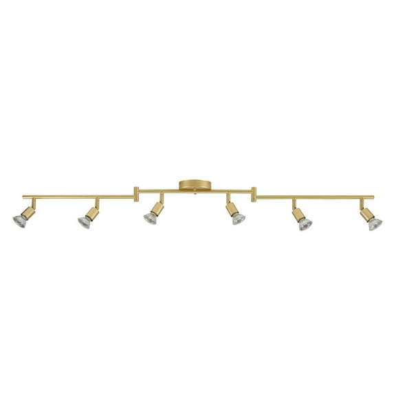 Globe Electric Payton 6-Light Painted Brass Foldable Track Lighting Kit, 57505