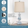thumbnail image 3 of PARTPHONER 22" Bedside Desk Lamps Vintage Nightstand Lamps with Linen Shades, Washed Blue, 3 of 6