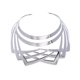 thumbnail image 5 of Collares elegantes de metal, gargantillas africanas grandes Plata, 5 of 9