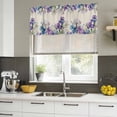 thumbnail image 5 of 2 Pack Valances for Windows, Blue Purple Flowers Window Valances for Living Room/Bedroom/Bathroom, Spring Seasonal Botanical Florals Light Filtering Kitchen Curtain Valance 42"W x18" L, 5 of 9