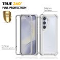 thumbnail image 3 of Dteck for Samsung Galaxy S25+ Case with Screen Protector & Metal Magnetic Wireless Charging MagSafe Ring Sticker, Dual Layer Shockproof TPU Bumper Phone Case for Samsung S25 Plus,Gray, 3 of 4