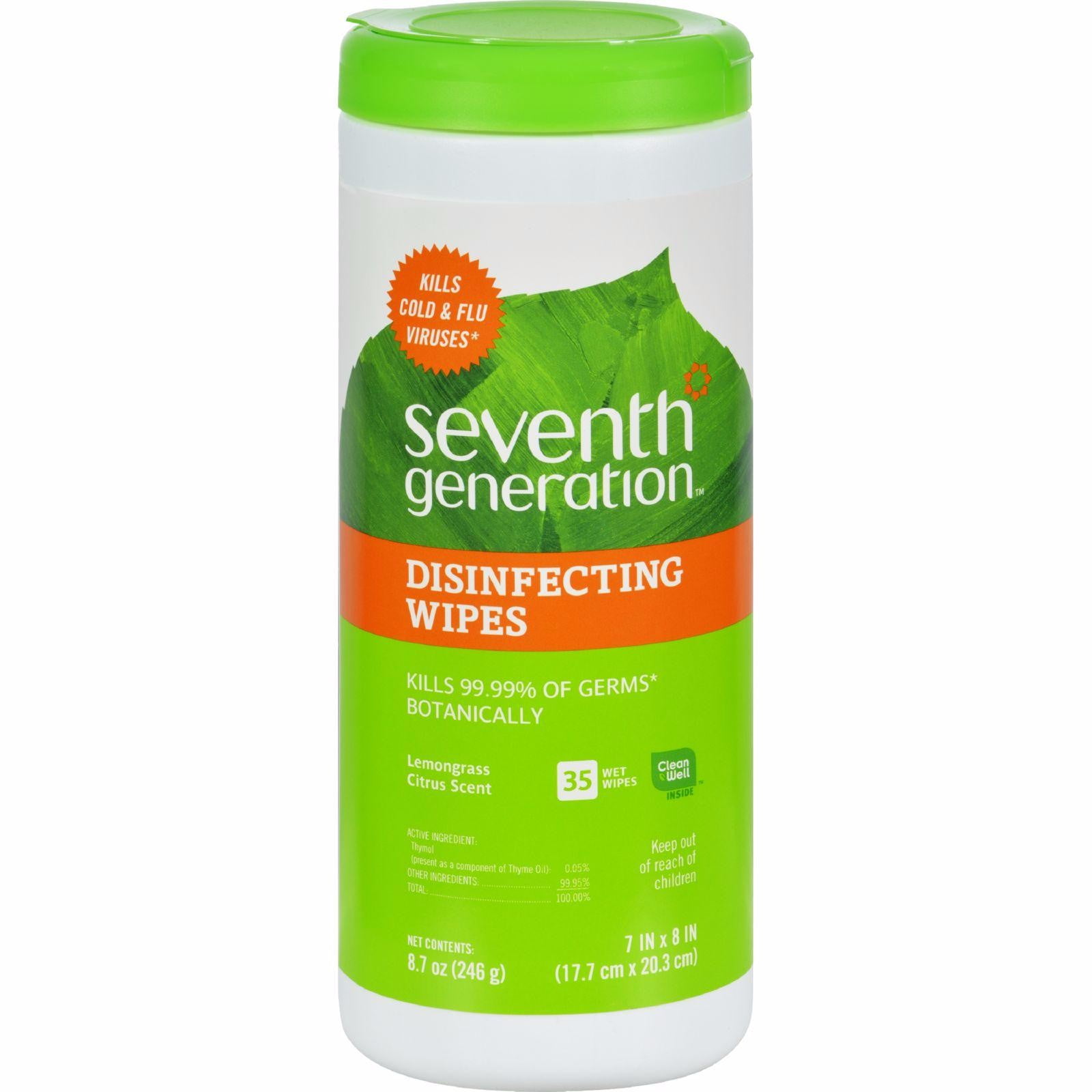 Seventh Generation Disinfecting Wipes Multi Surface Lemongrass Citrus