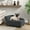 Dark Gray, variant on Pet Sofa Bed with Storage for Cats & Small Dogs, Velvet Cushion, Space-Saving Design, Brown, 33 lbs Capacity