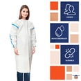 thumbnail image 4 of Hospital Disposable Isolation Gowns, Microporous 50 GSM Protective PPE, 25 Count, Medium, 4 of 7