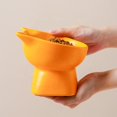 thumbnail image 4 of Cuenco para gatos, cuenco elevado para comida y agua, cuenco para gatos con inclinación de 15° que reduce la presión del cuello, fácil de limpiar, para gatos y perros pequeños, amarillo kaili Sencillez, 4 of 5