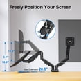 thumbnail image 4 of HOMOUNT Dual Monitor Mount Stand for 13-32 inch, Gas Spring Monitor Arm for 2 Monitor, Dual Monitor Desk Mount with Tilt, Swivel, Rotation,Each Arm Holds Max 19.8 lbs, 4 of 10