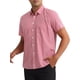 thumbnail image 4 of Camisas de vestir a cuadros INSPIRE CHIC para hombres, de algodón, de manga corta, con botones y bolsillo, camisa de gingham M roja, 4 of 6
