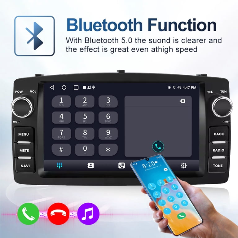 7 Inch Double Din Car Stereo For Toyota Corolla 2000-2006 - Wireless CarPlay, Android Auto, GPS, Backup Camera