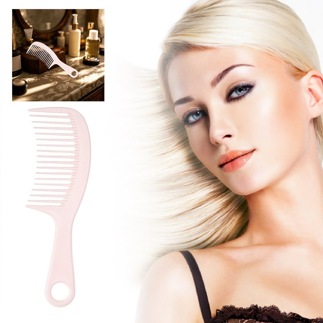 Large Tooth Massage Comb for Women with Long Hair - Portable Wide Tooth Plastic Thickened Hairdressing Comb