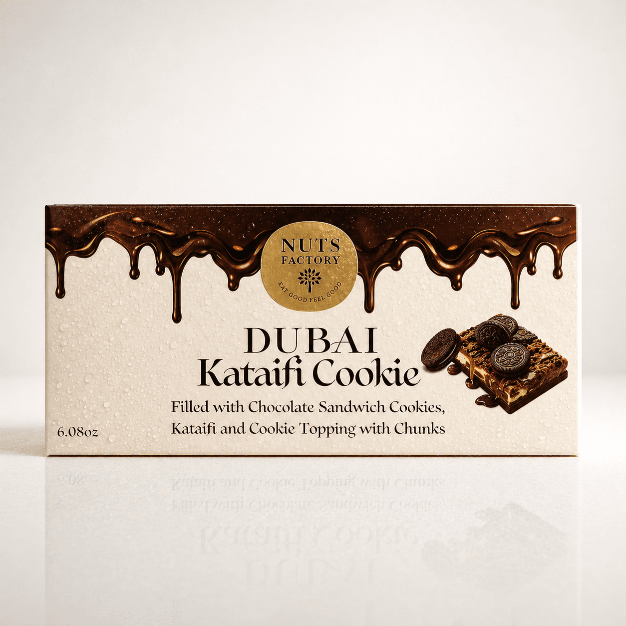 Nuts Factory Dubai Cookie Fusion Chocolate Bars with Chocolate Sandwich Cookies, Crispy Kataifi & Chunky Cookie Topping, Pack of 2 Large Bars – #1 Ranked Dubai Chocolate Bars in the World by CNBC