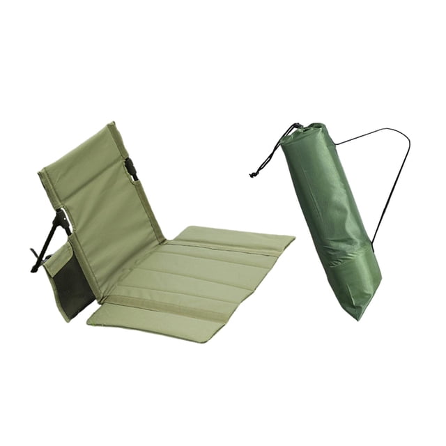 Silla de suelo para camping, multifuncional, portátil, ligera, con respaldo Verde