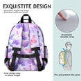 thumbnail image 5 of Purple Butterfly Lavender Pattern Backpack for School,Cute School Bag,Schoolbag with Adjustable Shoulder Straps & Padded Back,15.25"x11.5"x5.25", 5 of 5
