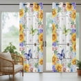 thumbnail image 5 of Outdoor Curtains for Patio Waterproof, Spring Flowers Outdoor Privacy Panels Grommet, Watercolor Sunflowers Daisy Butterflies Wood Blackout Outside Curtains for Porch/Cabana 54"x84", 2 Panels, 5 of 8