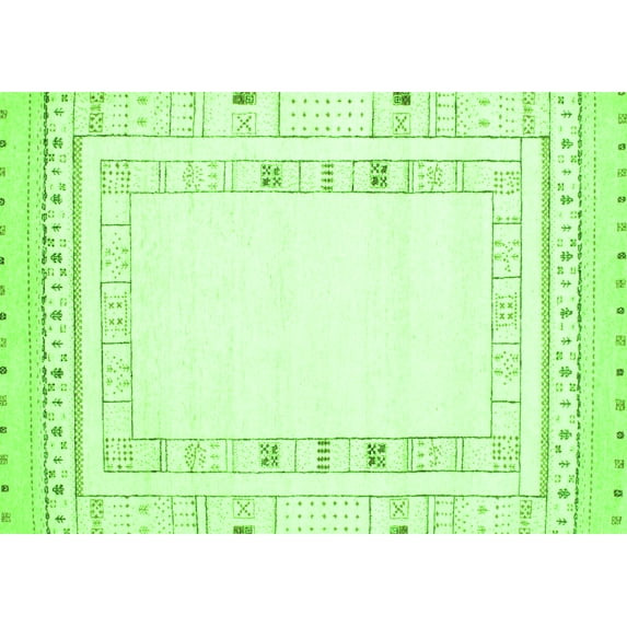 Ahgly Company Indoor Rectangle Solid Green Modern Area Rugs, 4' x 6'