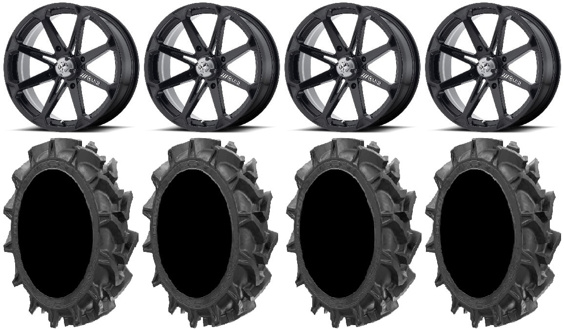 18x7 4/156 MSA M12 Diesel ATV Wheel Gloss Black +10mm M12-08756 