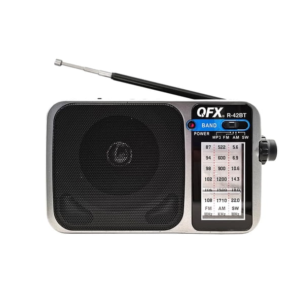 Radio portátil QFX R-42BT de 3 bandas AM/FM/SW con Bluetooth