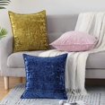 thumbnail image 7 of Haperlare 2 Pcs Decorative Square Pillowcase Velvet Pillow Covers Soft Cushion Case for Sofa Bedroom Car, 18"x18", Navy Blue, 7 of 7