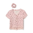 thumbnail image 4 of Justice Girls Lace Trimmed Button Front T-Shirt, Sizes XS-XLP, 4 of 4
